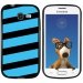 TPU1S7390BANDEBLEU - Coque Souple en gel noir pour Galaxy Trend Lite avec impression Motifs bandes bleues