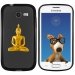 TPU1S7390BOUDDHAOR - Coque Souple en gel noir pour Galaxy Trend Lite avec impression Motifs bouddha or