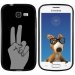 TPU1S7390MAINPEACE - Coque Souple en gel noir pour Galaxy Trend Lite avec impression Motifs mains Peace and Love