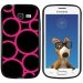 TPU1S7390RONDFUSHIA - Coque Souple en gel noir pour Galaxy Trend Lite avec impression Motifs ronds fushias