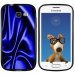 TPU1S7390SOIEBLEU - Coque Souple en gel noir pour Galaxy Trend Lite avec impression Motifs soie drapée bleue