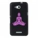 TPU1XPE4GBOUDDHAMAUVE - Coque Souple en gel noir pour Sony Xperia E4g avec impression Motifs bouddha mauve