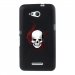 TPU1XPE4GSKULLTRIBAL - Coque Souple en gel noir pour Sony Xperia E4g avec impression Motifs tête de mort sur fond tribal