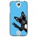 TPU1Z320CHIENVBLEU - Coque souple pour Acer Liquid Z320 avec impression Motifs chien à lunettes sur fond bleu