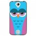 TPU1Z320CHOUETTE4 - Coque souple pour Acer Liquid Z320 avec impression Motifs chouette endormie bleue et rose