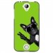TPU1Z330CHIENVVERT - Coque souple pour Acer Liquid Z330 avec impression Motifs chien à lunettes sur fond vert