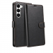 WALLET-S21FENOIR - Etui Wallet Galaxy-S21 FE logements carte fonction stand coloris noir