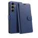 WALLET-S24FEBLEU - Etui Galaxy-S24 FE logements carte fonction stand coloris bleu