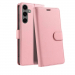 WALLET-S24FEROSE - Etui Galaxy-S24 FE logements carte fonction stand coloris rose