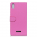 WALLET-Y60FUSHIA - Etui portefeuille Wiko Y60 rabat latéral fushia logements cartes