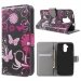 WALLET03LIQUIDZ410 - Etui portefeuille papillons et fleurs roses pour Acer Liquid Z410 rabat latéral articulé fonction 
