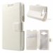 WALLETGALJ1BLANC - Etui type portefeuille blanc Samsung Galaxy-J1 avec rabat latéral articulé fonction stand 