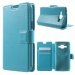 WALLETGALJ1BLEU - Etui type portefeuille bleu Samsung Galaxy-J1 avec rabat latéral articulé fonction 