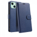 WALLETIP15BLEU - Etui portefeuille iPhone 15 coloris BLEU rabat latéral articulé fonction stand