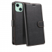 WALLETIP15NOIR - Etui portefeuille iPhone 15 coloris NOIR rabat latéral articulé fonction stand