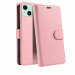 WALLETIP15ROSE - Etui portefeuille iPhone 15 coloris ROSE rabat latéral articulé fonction stand