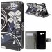 WALLETY600FLOWBLANC - Etui portefeuille fleurs blanches pour Huawei Ascend Y600 rabat latéral articulé fonction stand