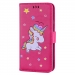 WALLICO-J52017FUSHIA - Housse Etui Galaxy J5-2017 Licorne avec strass et paillettes coloris fushia