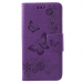 WALLPAPI-A6PLUSVIOLET - Housse Etui Galaxy A6+ rabat latéral violet à motif papillons
