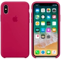 APPLE-MQT82ZM - Coque officielle Apple iPhone X silicone soft framboise