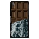 CPRN1Z3PLUSCHOCOLAT - Coque rigide noire pour Sony Xperia Z3-Plus avec impression Motif tablette de chocolat