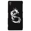 CPRN1Z3PLUSDRAGONTRIBAL - Coque rigide noire pour Sony Xperia Z3-Plus avec impression Motif dragon tribal