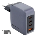 FORCELL-GAN100W4USB - Chargeur secteur de Forcell 3 x USB-C et 1 x USB puissance 100W technologie GaN