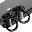 RINGLENS-IP16NOIR - Vitre protection appareil photo iPhone 16 / 16 Plus verre avec anneau aluminium noir