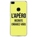 TPU0P8LITE17APEROJAUNE - Coque souple pour Huawei P8 Lite 2017 avec impression Motifs l'apéro recrute jaune