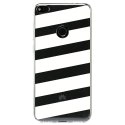 TPU0P8LITE17BANDESBLANCHES - Coque souple pour Huawei P8 Lite 2017 avec impression Motifs bandes blanches