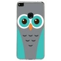 TPU0P8LITE17CHOUETTE1 - Coque souple pour Huawei P8 Lite 2017 avec impression Motifs chouette bleue et grise