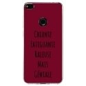 TPU0P8LITE17GENIALEBORDEAU - Coque souple pour Huawei P8 Lite 2017 avec impression Motifs Chiante mais Géniale bordeau