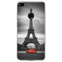 TPU0P8LITE17PARIS2CV - Coque souple pour Huawei P8 Lite 2017 avec impression Motifs Paris et 2CV rouge