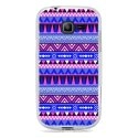 TPU0S7390AZTEQUEBLEUVIOLET - Coque Souple en gel transparente pour Galaxy Trend Lite avec impression Motifs aztèque bleu et viol