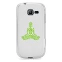 TPU0S7390BOUDDHAVERT - Coque Souple en gel transparente pour Galaxy Trend Lite avec impression Motifs bouddha vert