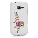 TPU0S7390CHOUETTEBRANCHE - Coque Souple en gel transparente pour Galaxy Trend Lite avec impression Motifs chouette sur une bran