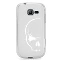 TPU0S7390CRANE - Coque Souple en gel transparente pour Galaxy Trend Lite avec impression Motifs crâne blanc