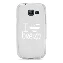 TPU0S7390DRAPBREIZH - Coque Souple en gel transparente pour Galaxy Trend Lite avec impression Motifs drapeau breton I Love