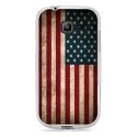 TPU0S7390DRAPUSAVINTAGE - Coque Souple en gel transparente pour Galaxy Trend Lite avec impression Motifs drapeau USA vintage