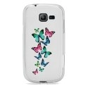 TPU0S7390PAPILLONS - Coque Souple en gel transparente pour Galaxy Trend Lite avec impression Motifs papillons colorés