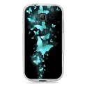 TPU0S7390PAPILLONSBLEUS - Coque Souple en gel transparente pour Galaxy Trend Lite avec impression Motifs papillons bleus