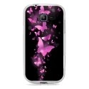 TPU0S7390PAPILLONSFUSHIAS - Coque Souple en gel transparente pour Galaxy Trend Lite avec impression Motifs papillons fushias