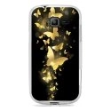 TPU0S7390PAPILLONSOR - Coque Souple en gel transparente pour Galaxy Trend Lite avec impression Motifs papillons dorés