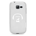 TPU0S7390SINGECASQUE - Coque Souple en gel transparente pour Galaxy Trend Lite avec impression Motifs singe avec son casque