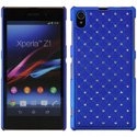 ZIRCOBLEUZ1 - Coque rigide avec strass coloris bleu pour Xperia Z1