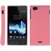 CASYXPELROSE - Coque rigide rose pour Sony Xperia L aspect mat toucher rubber gomme