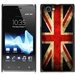 CPRN1XPLDRAPEAUK - Coque noire drapeau UK vintage Sony Xperia L