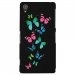 CPRN1Z3PLUSPAPILLONS - Coque rigide noire pour Sony Xperia Z3-Plus avec impression Motif papillons colorés