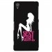 CPRN1Z3PLUSSEXYGIRL-BLANC - Coque rigide noire pour Sony Xperia Z3-Plus avec impression Motif Sexy Girl blanche