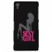 CPRN1Z3PLUSSEXYGIRL - Coque rigide noire pour Sony Xperia Z3-Plus avec impression Motif Sexy Girl